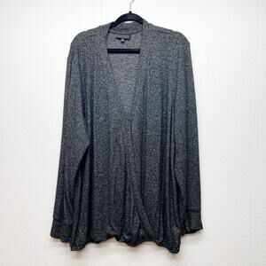 Cameo Pullover Gray Sweater Womens 3X Soft Stretch Faux Wrap Workwear Casual